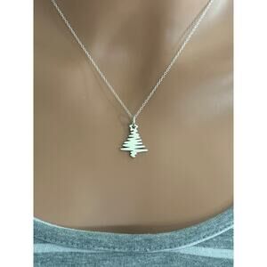 Sterling Silver Zig Zag Christmas Tree Necklace
